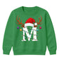 Custom initial reindeer light Christmas Kids Sweatshirt