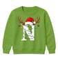 Custom initial reindeer light Christmas Kids Sweatshirt