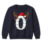 Custom initial reindeer light Christmas Kids Sweatshirt