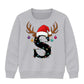 Custom initial reindeer light Christmas Kids Sweatshirt
