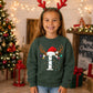 Custom initial reindeer light Christmas Kids Sweatshirt