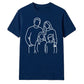 Custom Line Art Family Portrait Outline Unisex T-Shirt