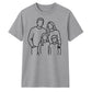 Custom Line Art Family Portrait Outline Unisex T-Shirt