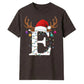 Custom monogram reindeer lights Christmas Unisex T-Shirt