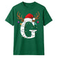 Custom monogram reindeer lights Christmas Unisex T-Shirt