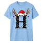 Custom monogram reindeer lights Christmas Unisex T-Shirt