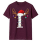 Custom monogram reindeer lights Christmas Unisex T-Shirt