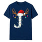 Custom monogram reindeer lights Christmas Unisex T-Shirt