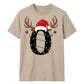 Custom monogram reindeer lights Christmas Unisex T-Shirt