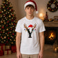 Custom monogram reindeer lights Christmas Unisex T-Shirt