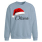 Custom name santa hat cosy Christmas Oversized Sweatshirt