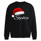Custom name santa hat cosy Christmas Oversized Sweatshirt