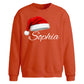 Custom name santa hat cosy Christmas Oversized Sweatshirt