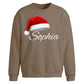 Custom name santa hat cosy Christmas Oversized Sweatshirt