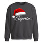 Custom name santa hat cosy Christmas Oversized Sweatshirt