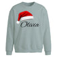 Custom name santa hat cosy Christmas Oversized Sweatshirt