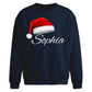 Custom name santa hat cosy Christmas Oversized Sweatshirt