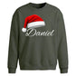 Custom name santa hat cosy Christmas Oversized Sweatshirt