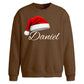 Custom name santa hat cosy Christmas Oversized Sweatshirt