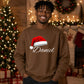 Custom name santa hat cosy Christmas Oversized Sweatshirt