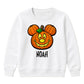 Creepy flying bat full moon night Halloween Kids Sweatshirt