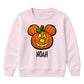 Creepy flying bat full moon night Halloween Kids Sweatshirt