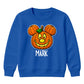 Creepy flying bat full moon night Halloween Kids Sweatshirt