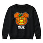 Creepy flying bat full moon night Halloween Kids Sweatshirt