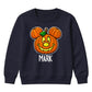 Creepy flying bat full moon night Halloween Kids Sweatshirt