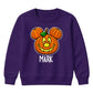 Creepy flying bat full moon night Halloween Kids Sweatshirt
