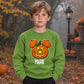 Creepy flying bat full moon night Halloween Kids Sweatshirt