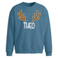 Custom Name Reindeer Antlers Christmas Oversized Sweatshirt