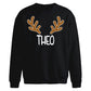 Custom Name Reindeer Antlers Christmas Oversized Sweatshirt