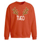 Custom Name Reindeer Antlers Christmas Oversized Sweatshirt