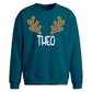 Custom Name Reindeer Antlers Christmas Oversized Sweatshirt