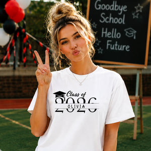 Graduation Ladies T-Shirt Personalised Name Class of 2026
