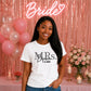 Custom Name Wedding Date Graphic Bride Ladies T-Shirt