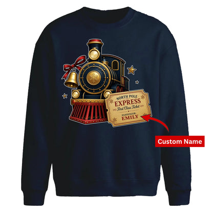 Custom North Pole Express Christmas Oversized Sweatshirt