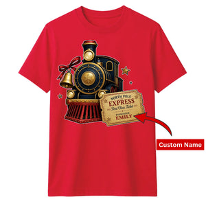 Custom North Pole Express Ticket Christmas Unisex T-Shirt