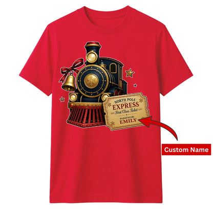 Custom North Pole Express Ticket Christmas Unisex T-Shirt