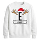 Custom Santa Antlers Monogram Christmas Unisex Sweatshirt