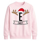 Custom Santa Antlers Monogram Christmas Unisex Sweatshirt