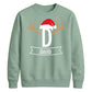 Custom Santa Antlers Monogram Christmas Unisex Sweatshirt