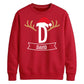 Custom Santa Antlers Monogram Christmas Unisex Sweatshirt