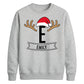 Custom Santa Antlers Monogram Christmas Unisex Sweatshirt