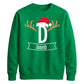 Custom Santa Antlers Monogram Christmas Unisex Sweatshirt