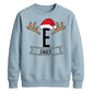 Custom Santa Antlers Monogram Christmas Unisex Sweatshirt