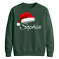 Custom Text Santa Hat Holiday Christmas Unisex Sweatshirt