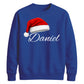 Custom Text Santa Hat Holiday Christmas Unisex Sweatshirt