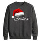 Custom Text Santa Hat Holiday Christmas Unisex Sweatshirt